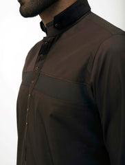 BROWN FRONT PANEL KAMEEZ SHALWAR