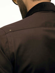 BROWN FRONT PANEL KAMEEZ SHALWAR