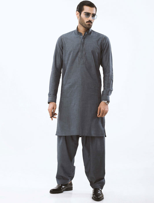 GREYISH BLUE KAMEEZ SHALWAR