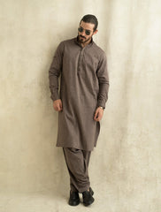 BROWN TEXTURE SHALWAR KAMEEZ