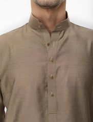 BEIGE METALLIC COTTON SILK KURTA PAJAMA