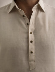 CREAM COLOR TEXTURED KAMEEZ SHALWAR