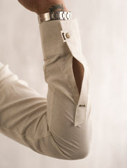 CREAM COLOR TEXTURED KAMEEZ SHALWAR