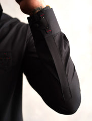 BLACK FRONT LOGO EMBROIDERED KAMEEZ SHALWAR
