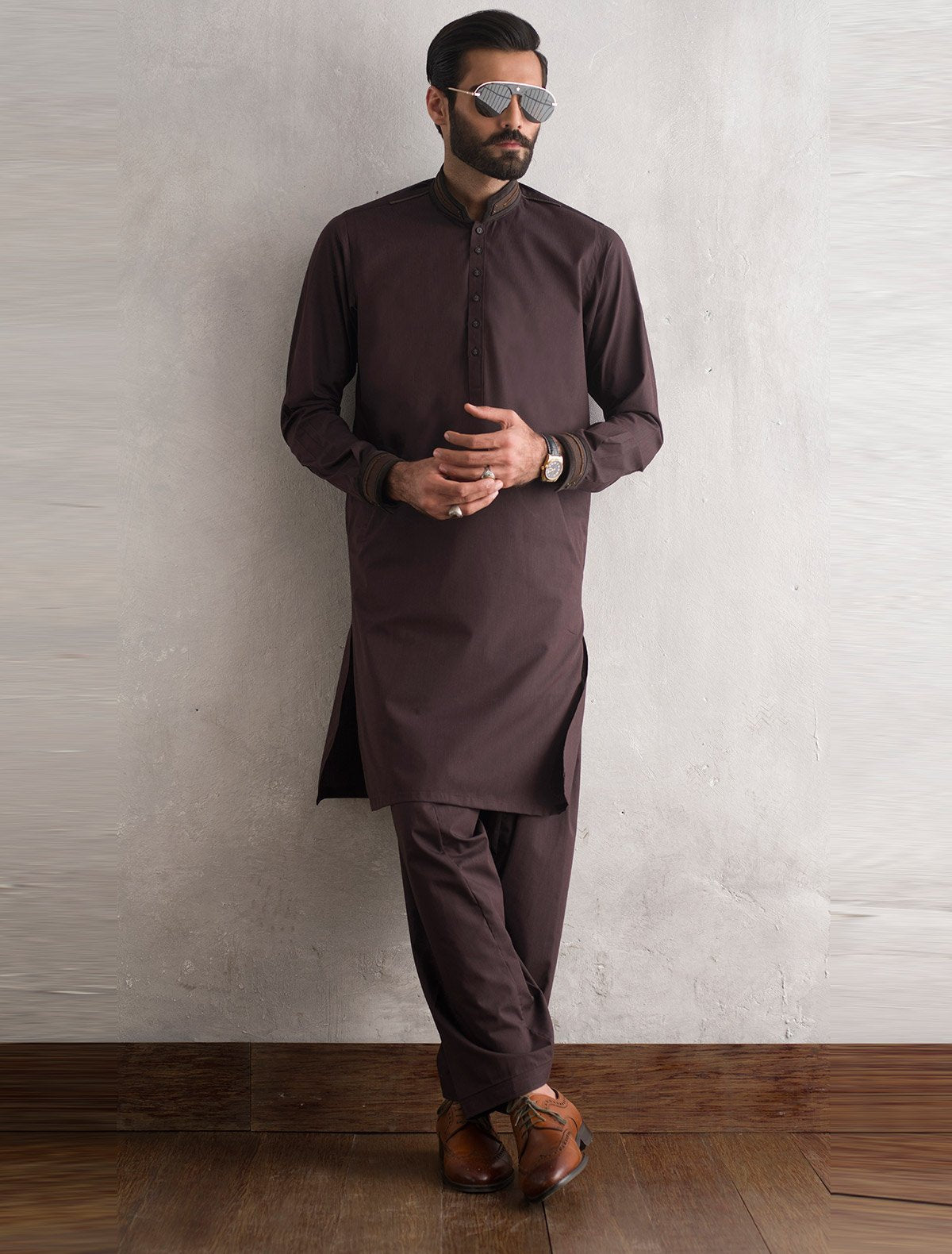 BROWN KAMEEZ SHALWAR