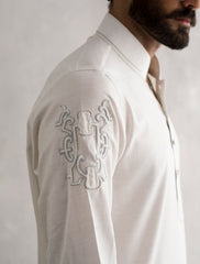 WHITE APPLIQUE KAMEEZ SHALWAR