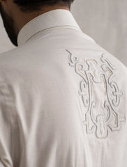 WHITE APPLIQUE KAMEEZ SHALWAR