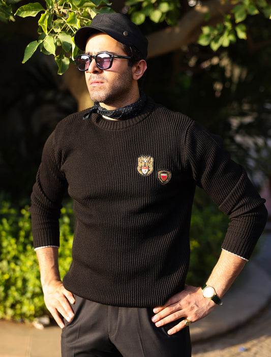 BLACK FULL SLEEVE ROUND NECK SWEATER