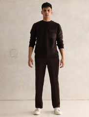 BROWN FULL SLEEVE ARMY STYLE SWEATER