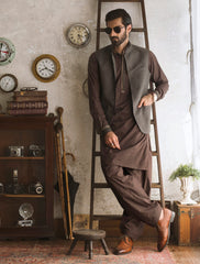 BROWN HOUNDSTOOTH WAISTCOAT