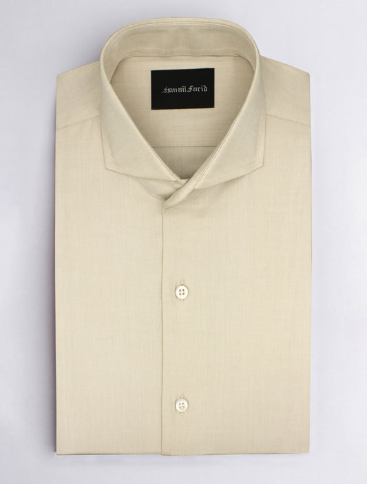 BEIGE HERRINGBONE CUT COLLAR