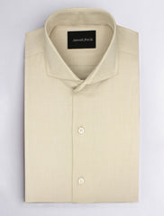 BEIGE HERRINGBONE CUT COLLAR