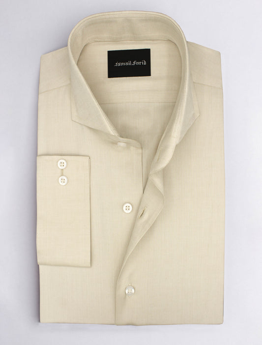 BEIGE HERRINGBONE CUT COLLAR