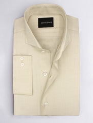 BEIGE HERRINGBONE CUT COLLAR