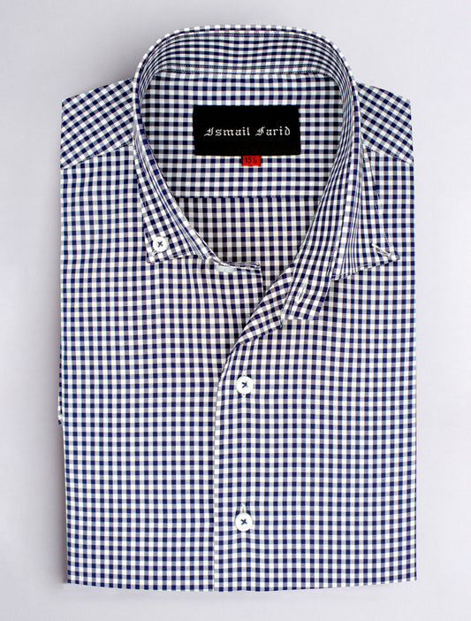 NAVY CHECK SHIRT