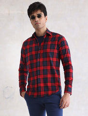 RED AND BLUE CHECKERD SHIRT