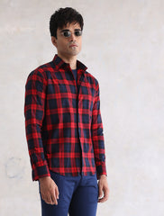 RED AND BLUE CHECKERD SHIRT