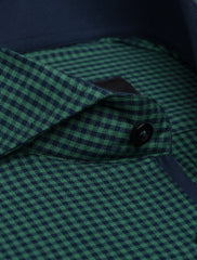 GREEN & NAVY CHECK PATTERN SHIRT