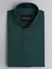 GREEN & NAVY CHECK PATTERN SHIRT