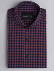 DEEP RUST & BLUE CHECK SHIRT