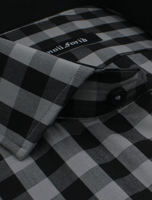 GRAY AND BLACK CHECK SHIRT