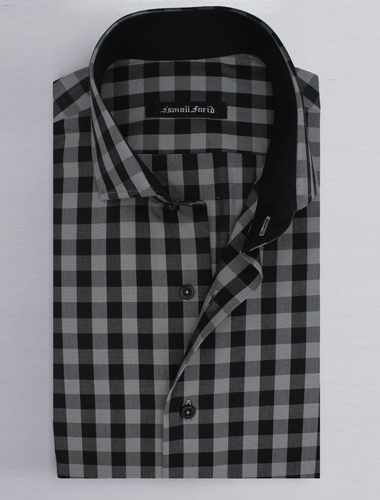 GRAY AND BLACK CHECK SHIRT