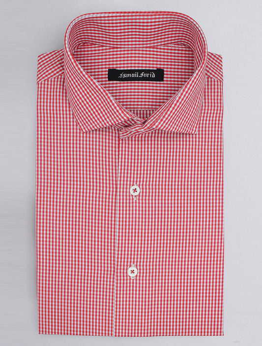 WHITE AND RED GINGHAM CHECK SHIRT