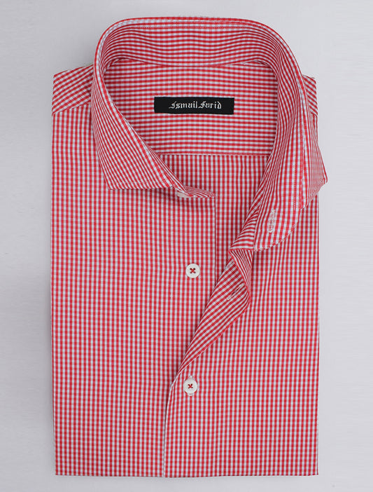 WHITE AND RED GINGHAM CHECK SHIRT