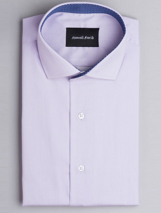 PURPLE CUT COLLAR- FLORAL DETAILED SHIRT