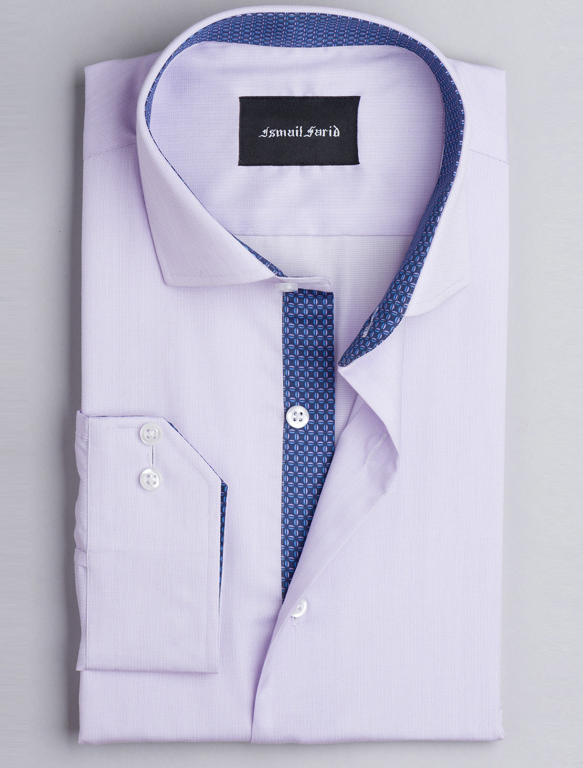 PURPLE CUT COLLAR- FLORAL DETAILED SHIRT