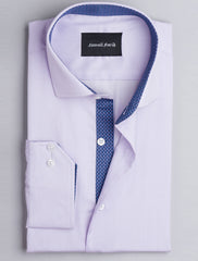 PURPLE CUT COLLAR- FLORAL DETAILED SHIRT