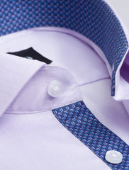 PURPLE CUT COLLAR- FLORAL DETAILED SHIRT