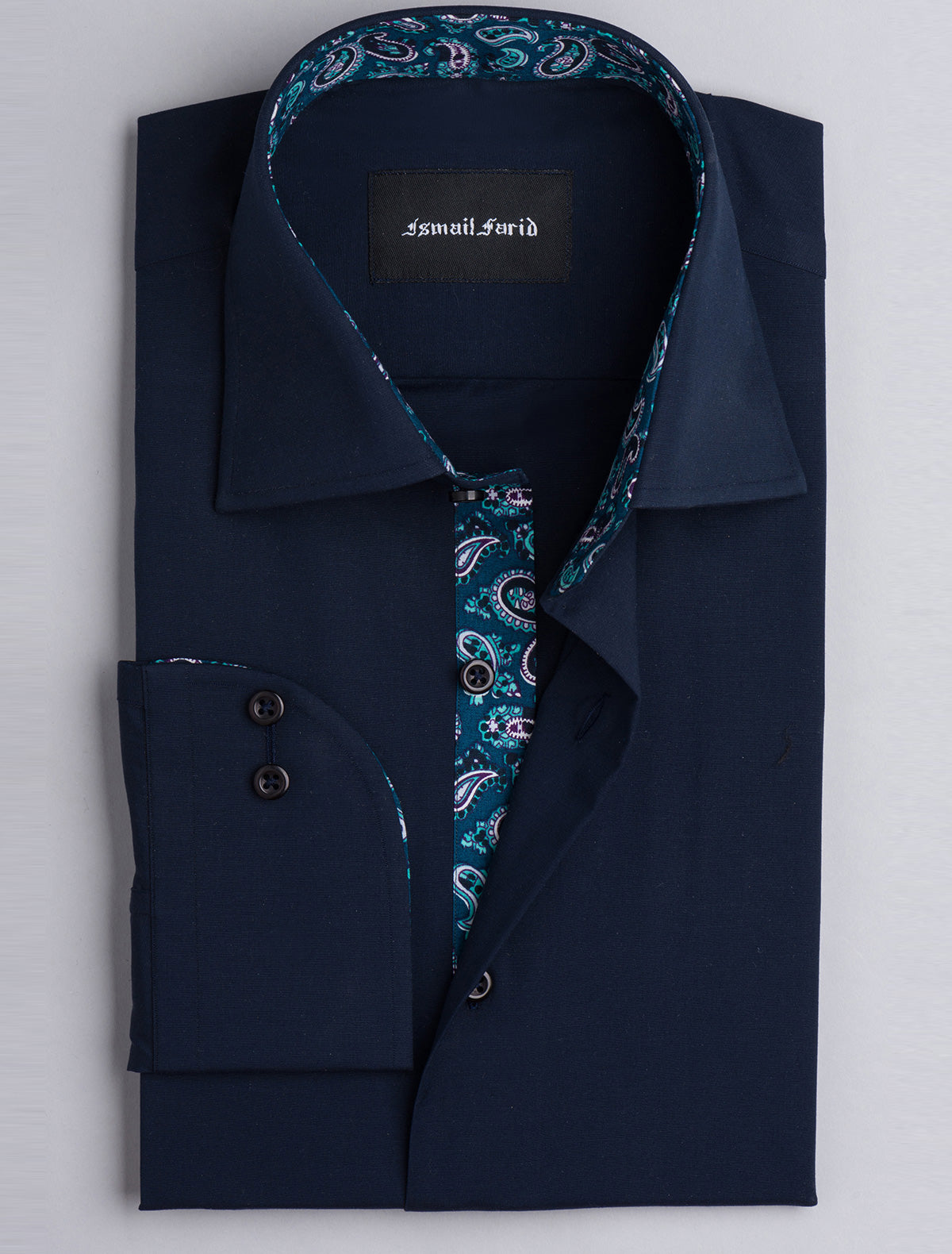 NAVY- PAISELY DETAILED SHIRT