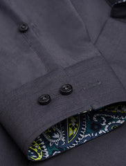 CHARCOAL SPREAD COLLAR SHIRT