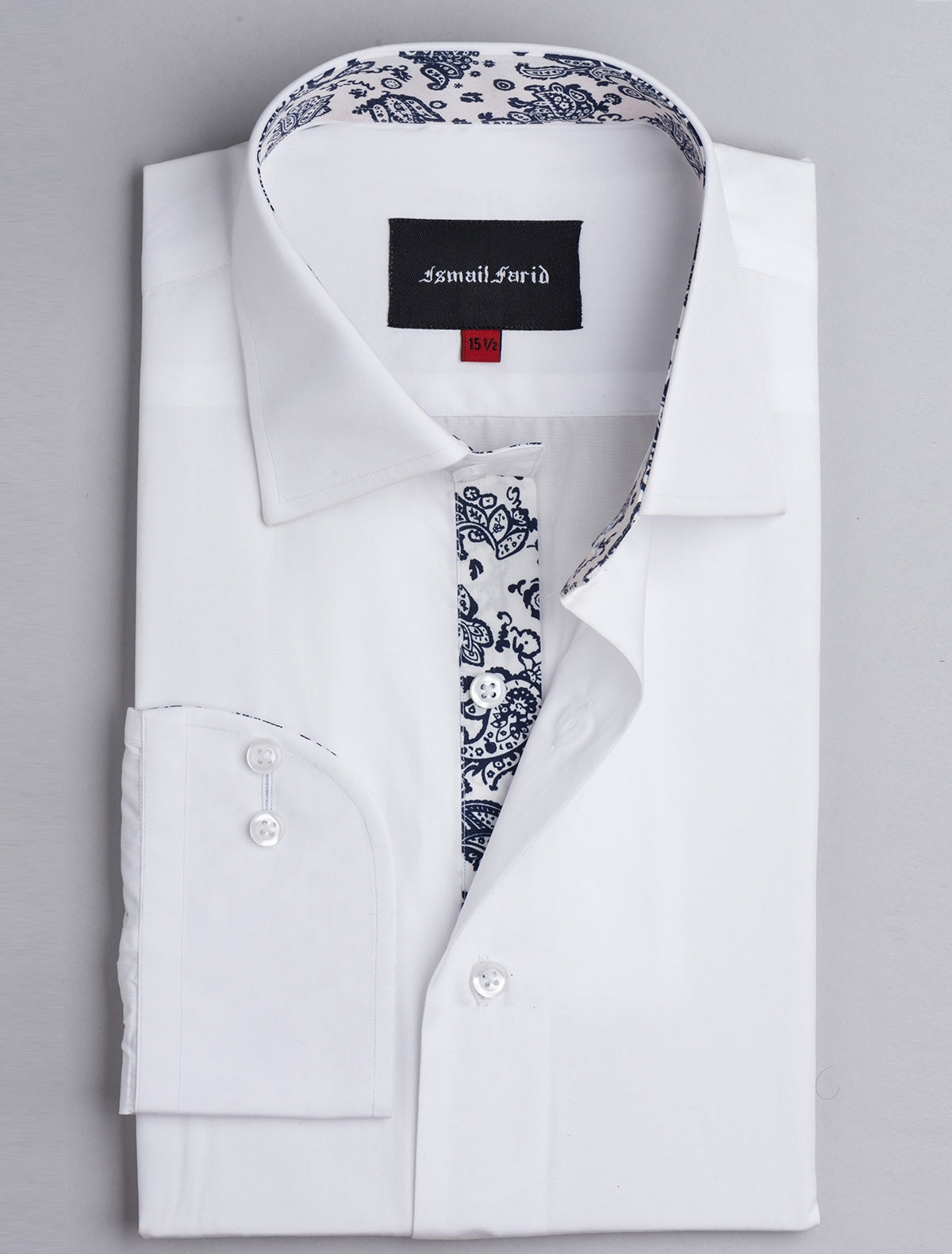 SOLID WHITE - FLORAL DETAILED SHIRT