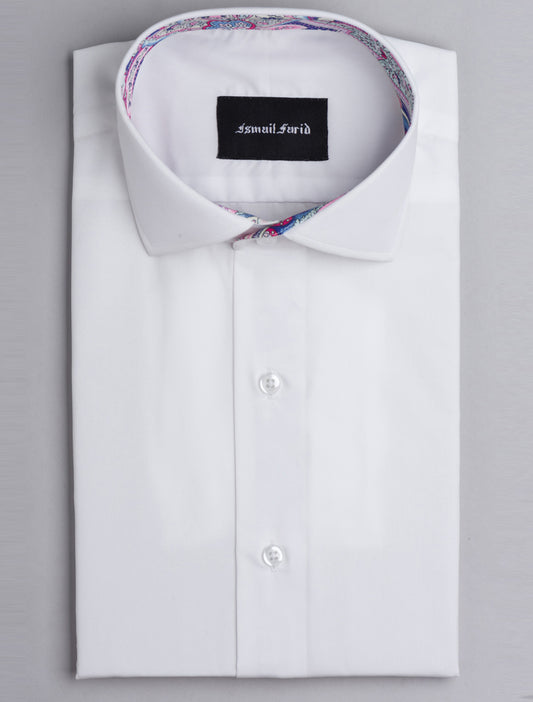 WHITE - FLORAL DETAILED SHIRT