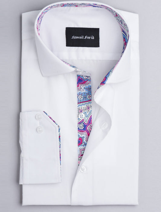 WHITE - FLORAL DETAILED SHIRT