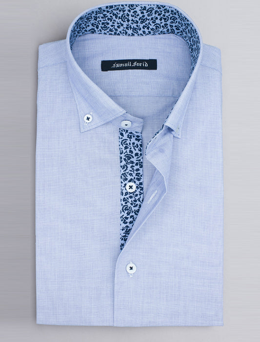 SKY BLUE TEXTURED SHIRT