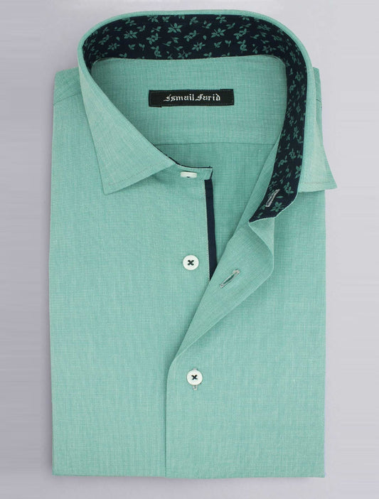 GREEN TEXTURED SHIRT
