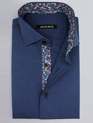 BLUE TEXTURED SHIRT