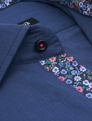 BLUE TEXTURED SHIRT