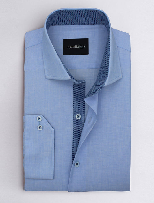SKY BLUE TEXTURED SHIRT