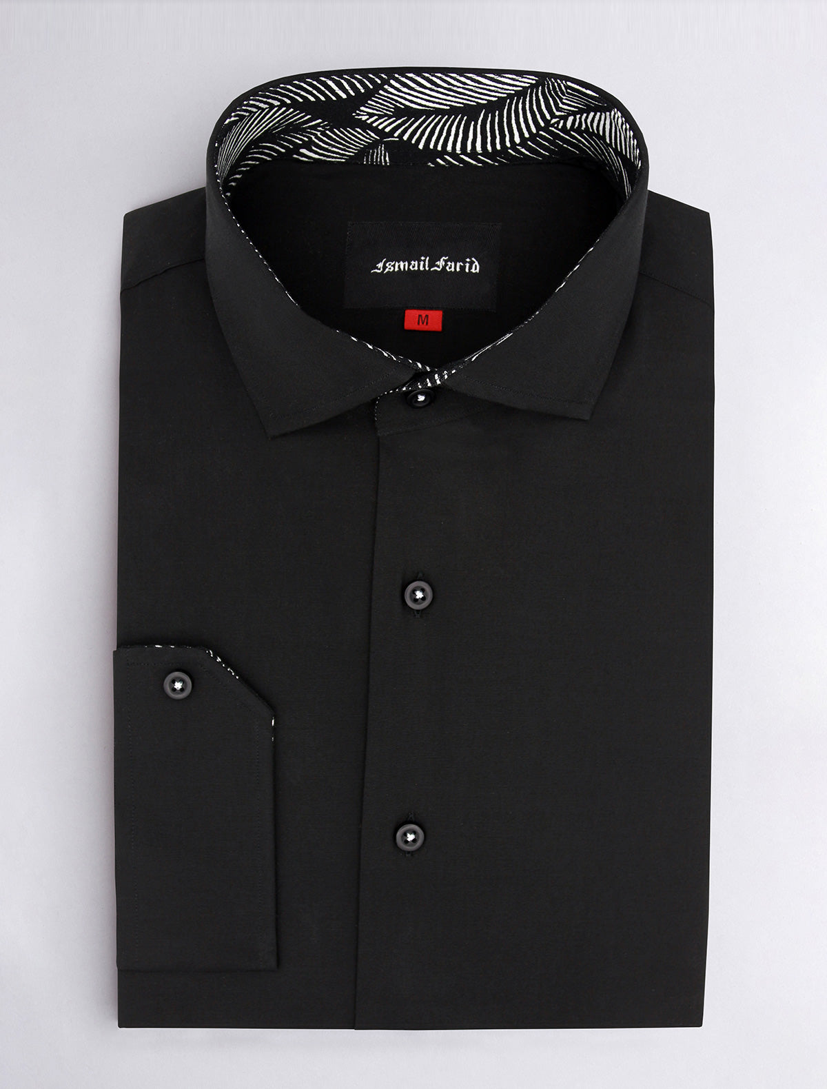 Black Shirt with white leaf details