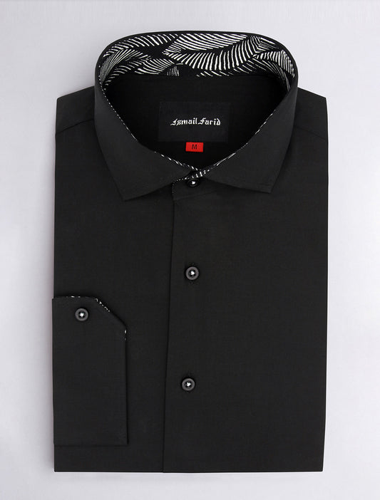 Black Shirt with white leaf details