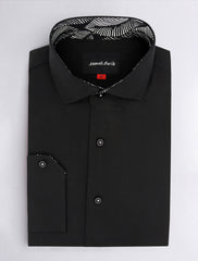 Black Shirt with white leaf details