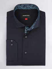 Navy Blue Shirt with paisley details