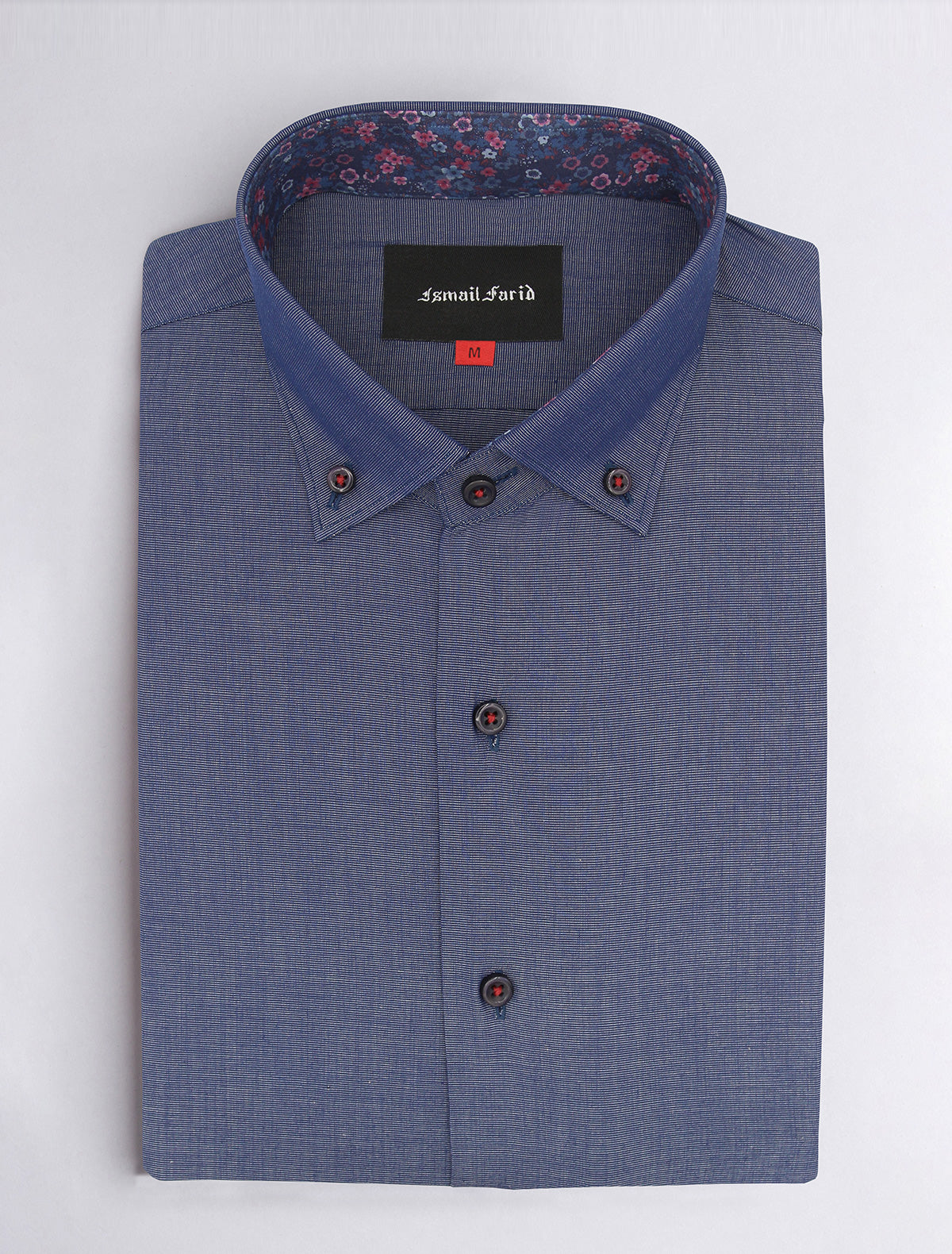 Denim Blue Shirt with multi floral details