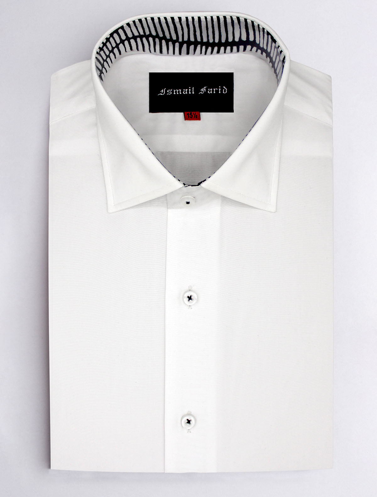 WHITE PRINTED CUFF COLLAR SHIRT