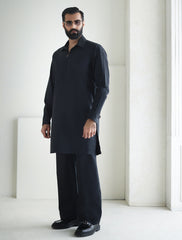 BLACK DESIGNER KURTA WITH FARSHI PAJAMA