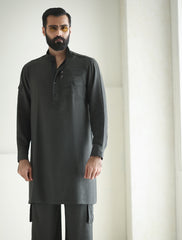 GRAY DESIGNER KURTA WITH FARSHI PAJAMA